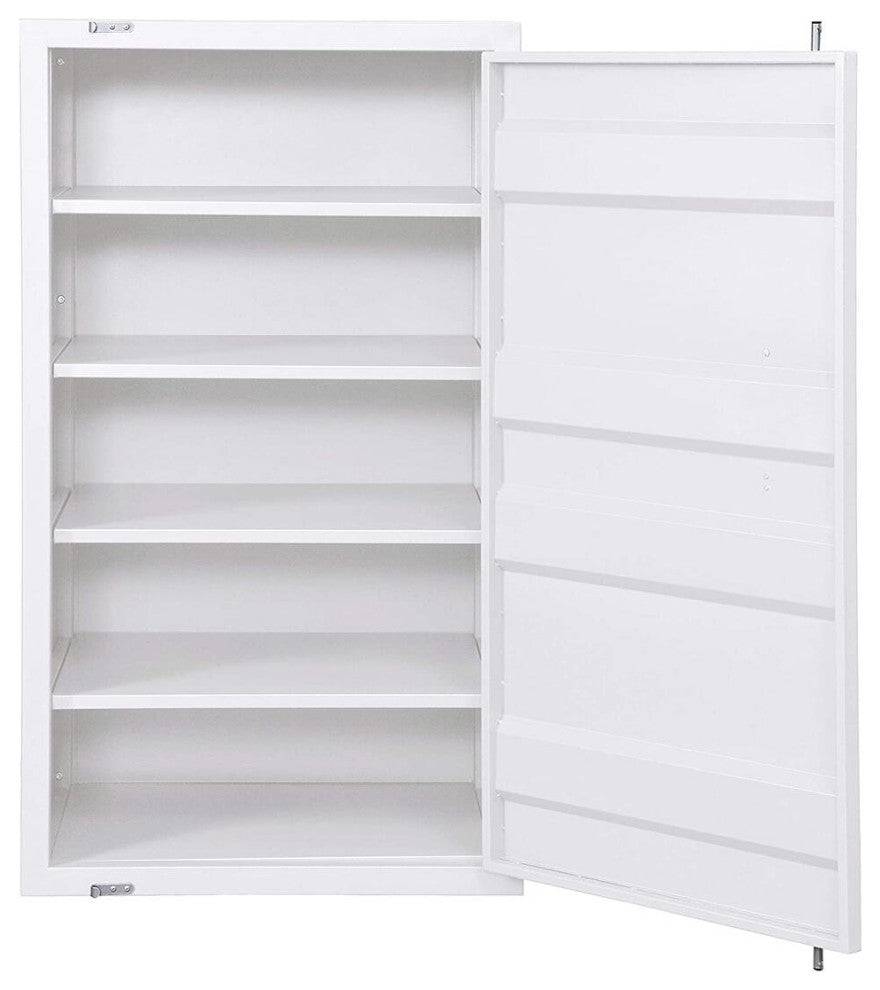 Metal Frame Chest With Single Door, White Finish