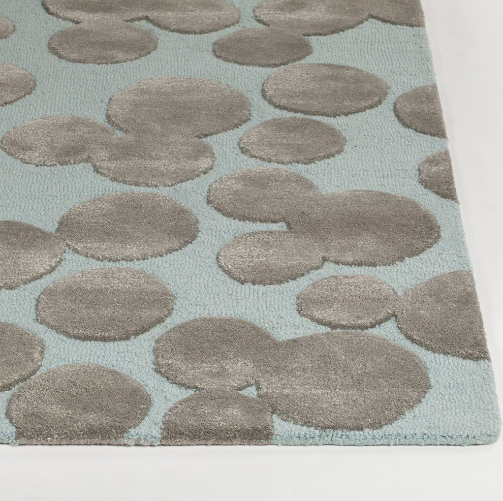 Joya Hand-Tufted Contemporary Rug, Blue/Gray, Rectangular 9'x13'