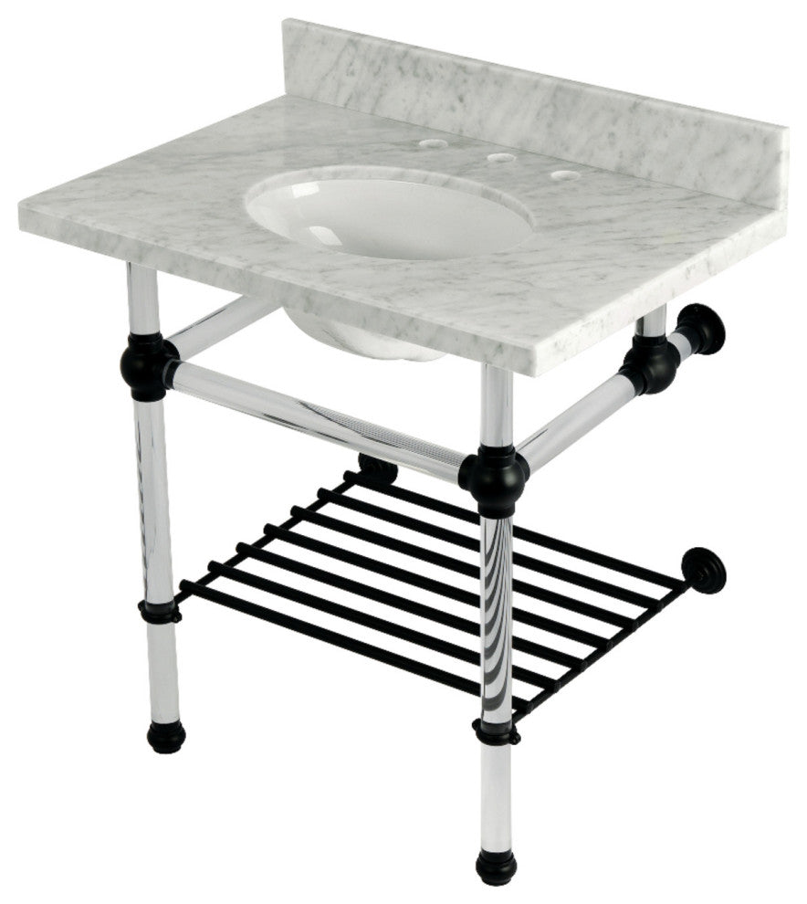KVPB3030MAB0 30" Console Sink with Acrylic Legs (8", 3 Hole)