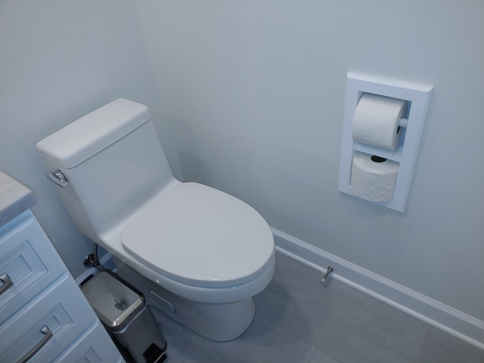 Bayshore Recessed Solid Wood Double Toilet Paper Holder 7 x 14.5