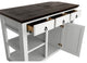 60" Wide Rustic Kitchen island, Bright White
