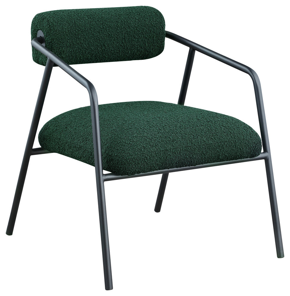 Carly Boucle Fabric Accent Chair, Green
