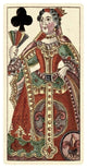 "Queen of Clubs (Bauern Hochzeit Deck)" Paper Art, 20"x38"