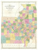 "Map of Illinois & Missouri, 1839" Digital Paper Print by David H. Burr, 25"x32"