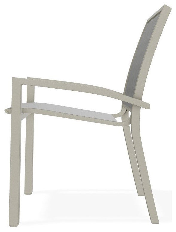 Kendall Sling Stackable Outdoor Dining Chair, Anchor/Storm