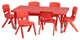 Roseto FFIF53140 Seven Piece Plastic Framed Classroom Set - Red