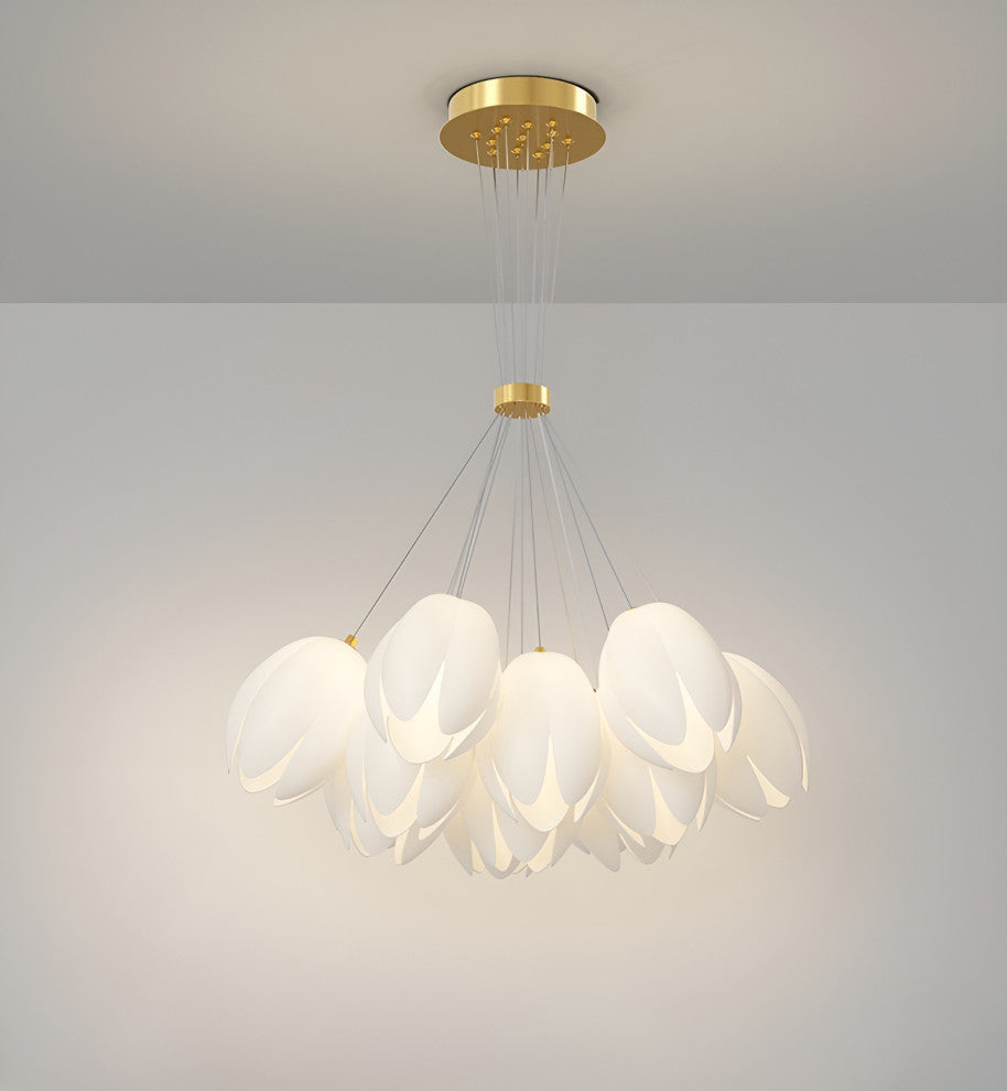 Idro | Modern Ceiling Chandelier in the Shape of Flower for Bedroom, Dining Room, 13 Heads, Trichromatic Light