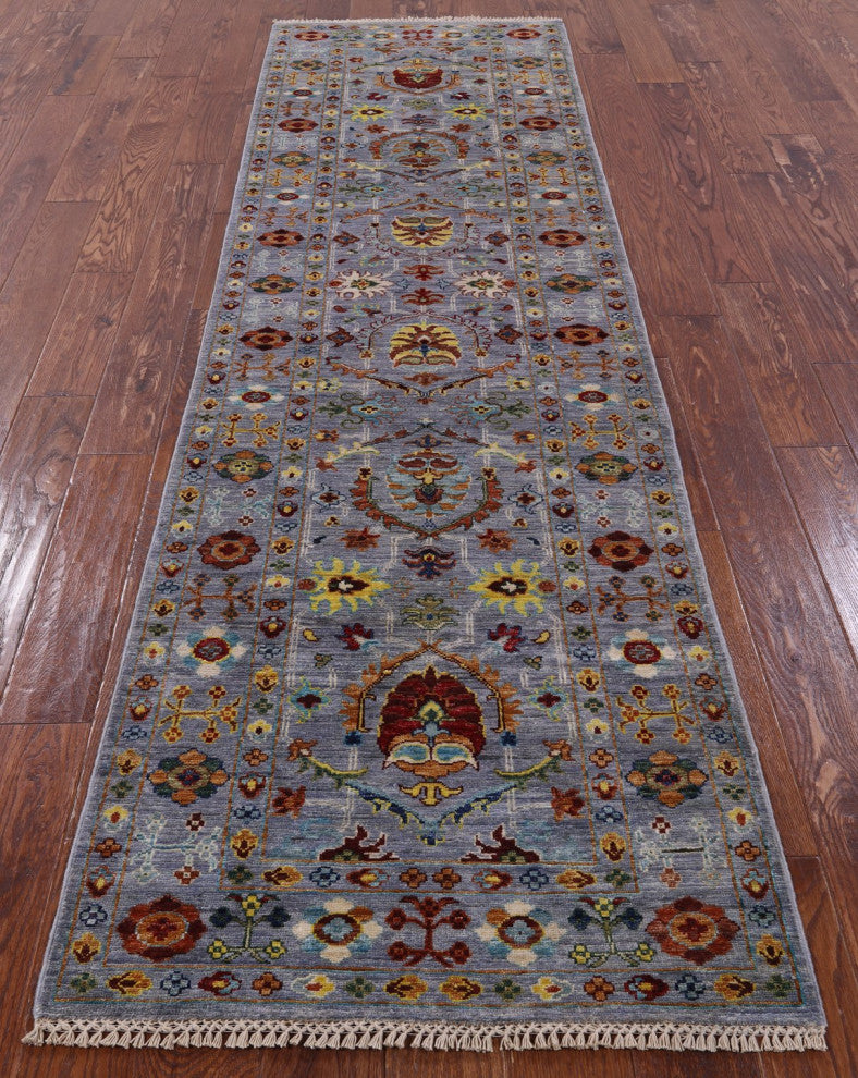 2' 9" X 9' 10" Runner Persian Tabriz Handmade Wool Rug Q8394