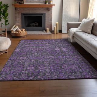 Premium Machine Washable Mayfield AMF574 Purple 8' x 10' Rug
