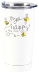 Bee Happy Proverbs 15:13, White, Tumbler, 20 Oz