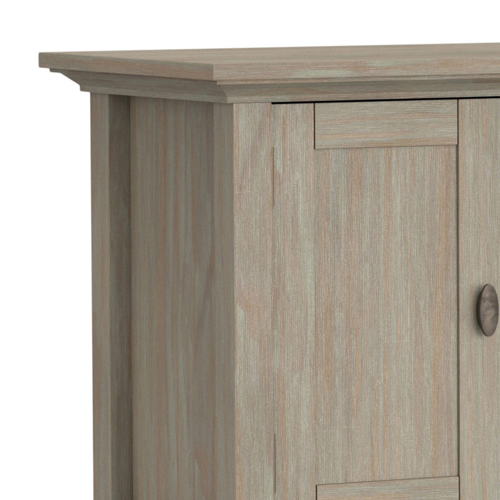 Redmond Solid Wood 72 Inch Tv Media Stand In Distressed Grey For Tvs Up To 80"