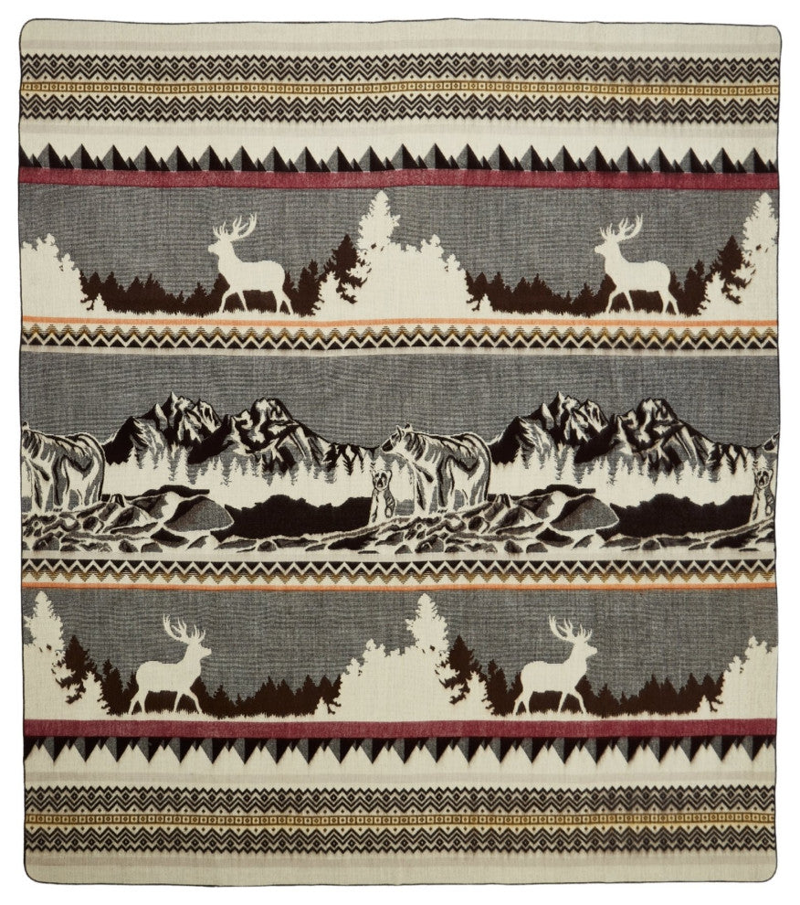 Ultra Soft Bear And Deer Lodge Handmade Blanket