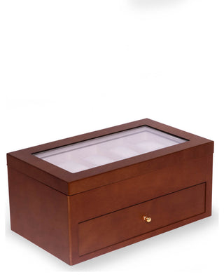 Cherry Wood 5 Sunglass and 10 Watch Storage Box