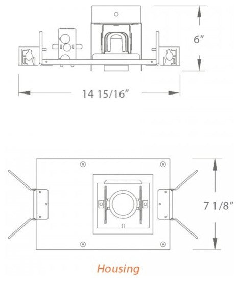 LED Precision Multiple Single-Light Non-IC Housing, 4000K Flood