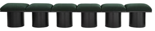 Pavilion Boucle Fabric Upholstered 6-Piece Modular Bench, Green, Black Finish