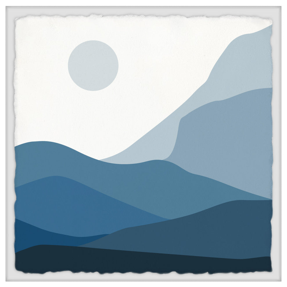 "Lush Blue Mountains" Framed Painting Print, 32x32