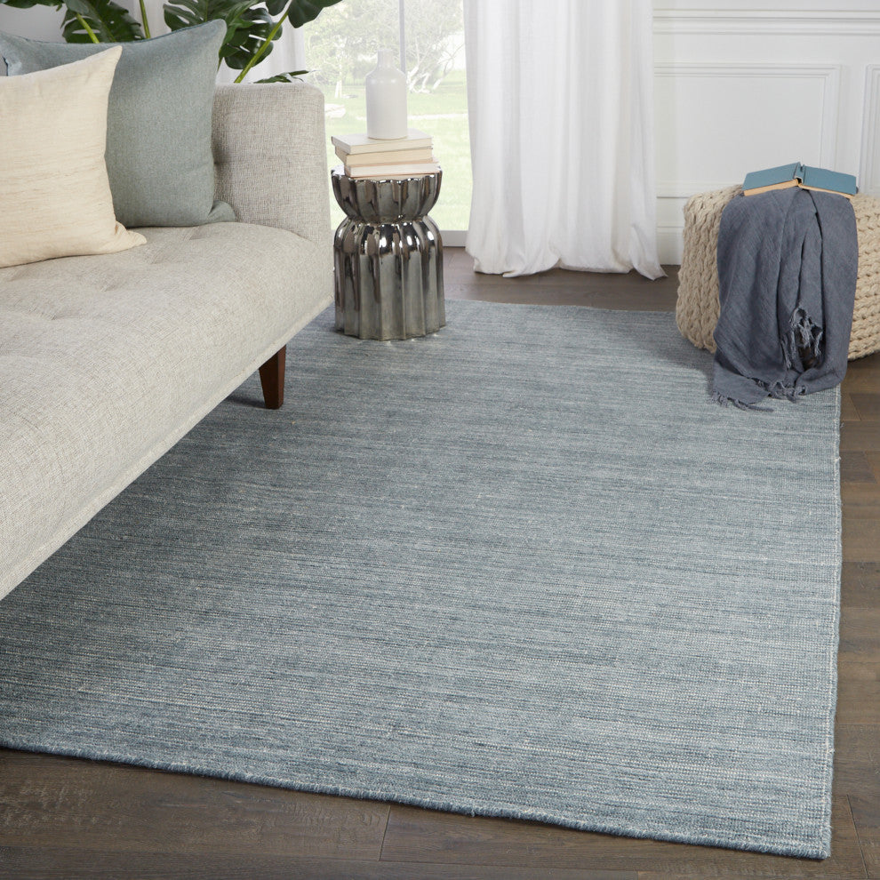 Jaipur Living Danan Handmade Indoor/ Outdoor Solid Blue/ Gray Runner Rug 3'X10'