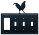 Single GFI and Triple Switch Cover, Rooster
