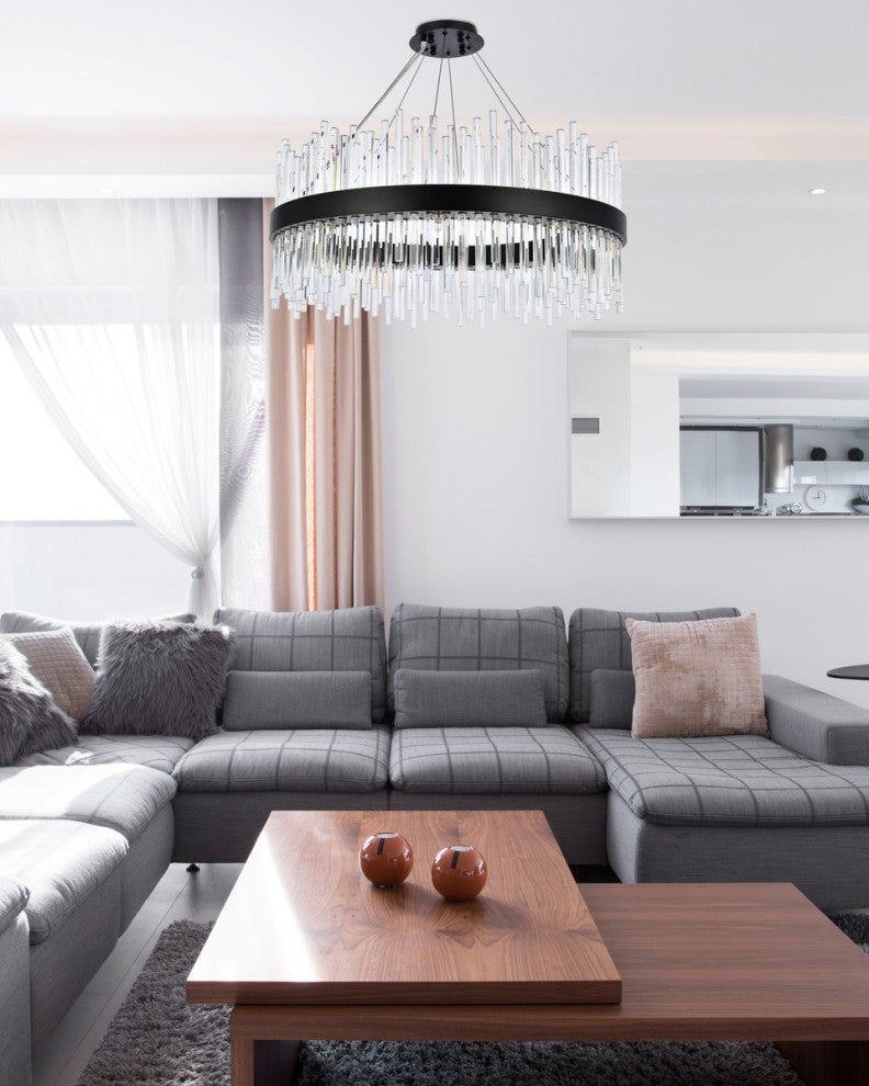 Modern Black 18-Light Chandelier