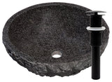 Novatto Absolute Natural Granite Vessel Sink with Drain
