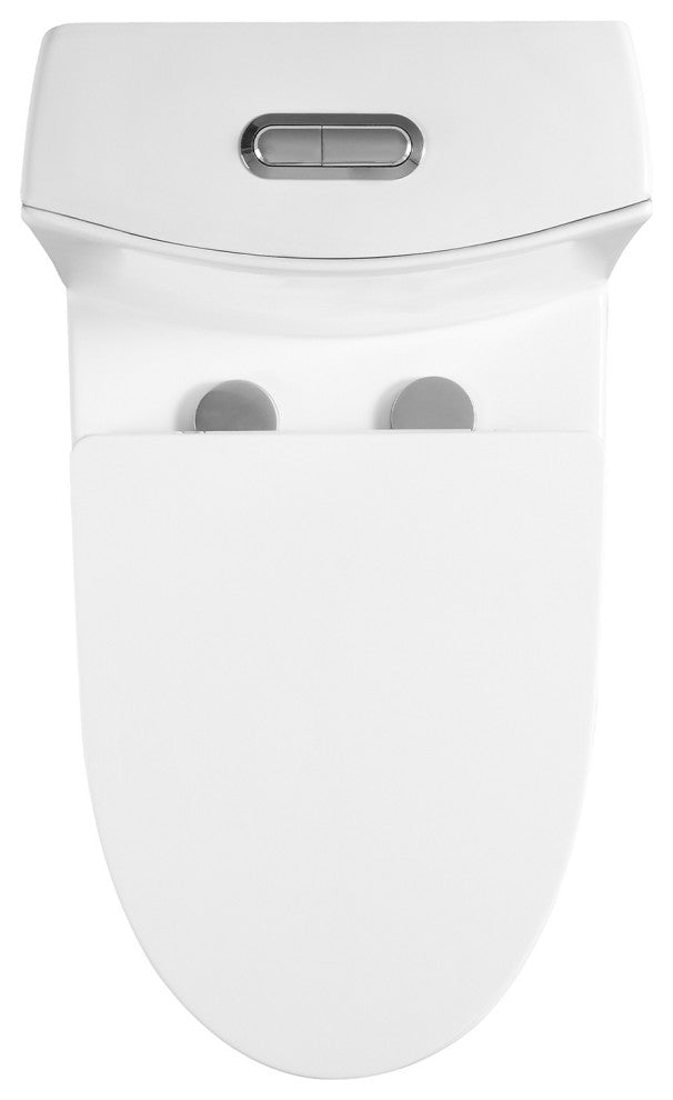 1.28 GPM White One-Piece Elongated Toilet,Soft Close Seat Included