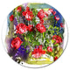 Red Roses Bunch Watercolor, Floral Large Disc Metal Wall Art, 38"
