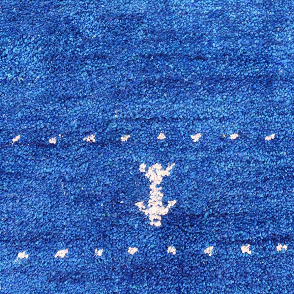 HAND KNOTTED LOOM SILK ECO-FRIENDLY AREA RUGS -6'x9',Rectangle,Blue,Contemporary