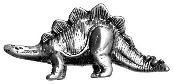 Stegosaurus Dinosaur Knob, Pewter