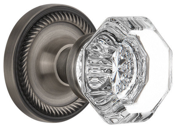 Double Rope Rosette With Waldorf Knob, Antique Pewter