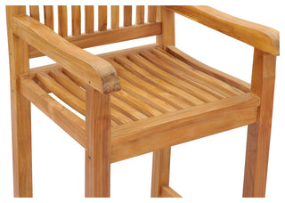 Teak Wood Elzas Counter Stool With Arms