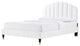 Platform Bed Frame, Queen Size, White, Velvet, Modern, Bedroom Guest Suite