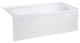 Ivy Alcove Soaking Bathtub With Apron Skirt, 60"x30", Right Hand Drain