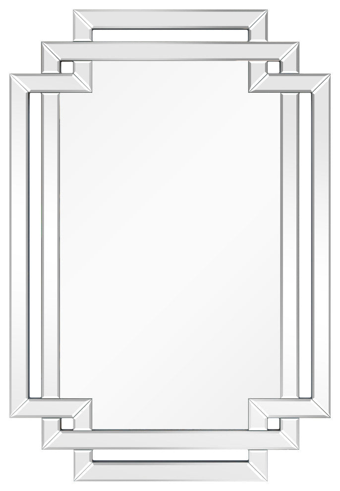 Crosspath Beveled Framed Wall Mirror