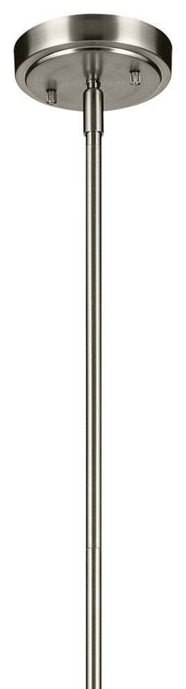 Everly 15.5" 1-Light Cone Pendant With Clear Seeded Glass, Brushed Nickel