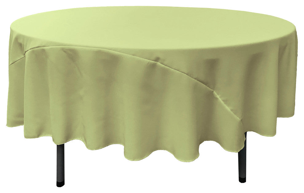 LA Linen Polyester Poplin Tablecloth 90" Round, Sage