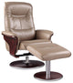 Milano Leather Swivel Recliner and Ottoman, Chocolate