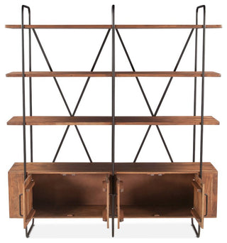 Halden Wide Bookshelf In Pecan Brown