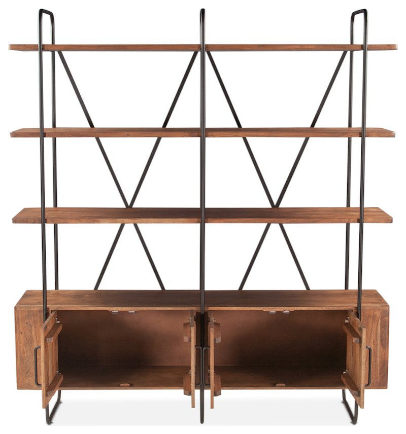 Halden Wide Bookshelf In Pecan Brown