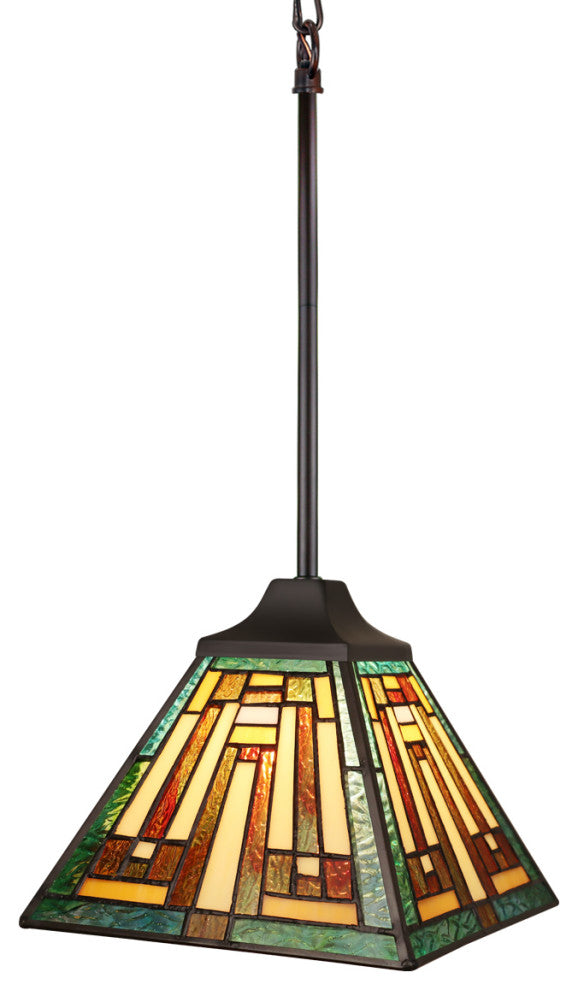 Firman Tiffany 1-Light Mission Ceiling Pendant 8" Shade