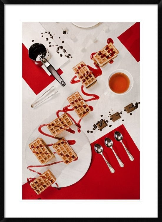 "Suprematic Meal: Viennese Waffles" Framed Print by Dina Belenko, 28"x38"
