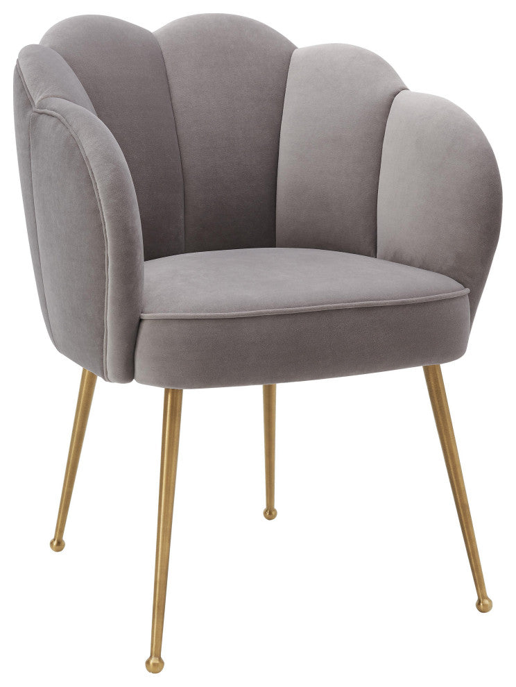 TOV Furniture Peony Grey Velvet Dining Chair