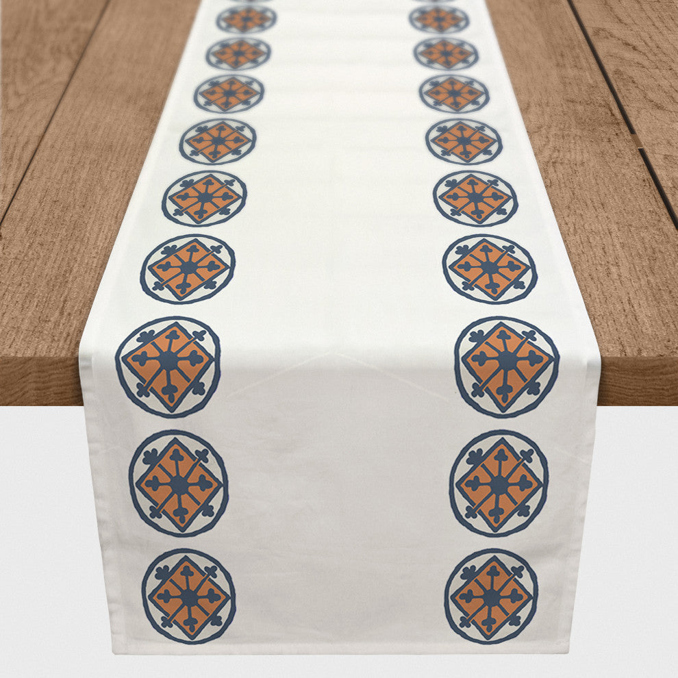 Colorful Tile Row 16x90 Cotton Twill Runner