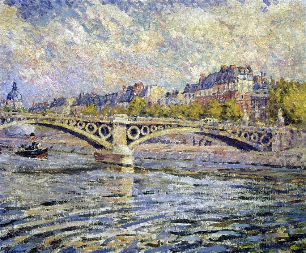 Henri Lebasque The Seine at Paris, 20"x25" Gallery Wrapped Canvas Print