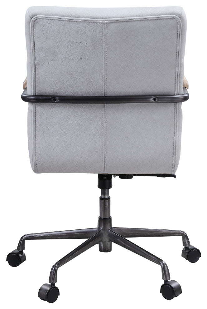 Acme Halcyon Office Chair Vintage White Top Grain Leather