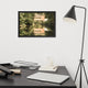The Reflections of Wooddale Covered Bridge Aged Framed Photo Wall Art Print, Black, 12" X 18"