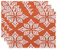 18"x14" Beach Star, Geometric Print Placemat, Orange, Set of 4
