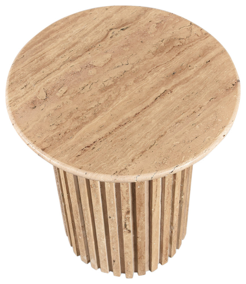 Genoa Marble End / Side Table, Beige