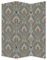 Vintage Green Baroque Three Panel Room Divider Screen