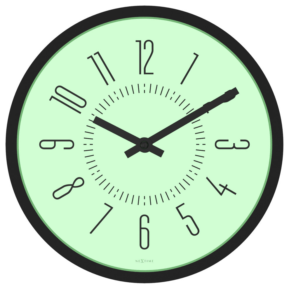 NeXtime Luminous Metal and Glass Wall Clock, White