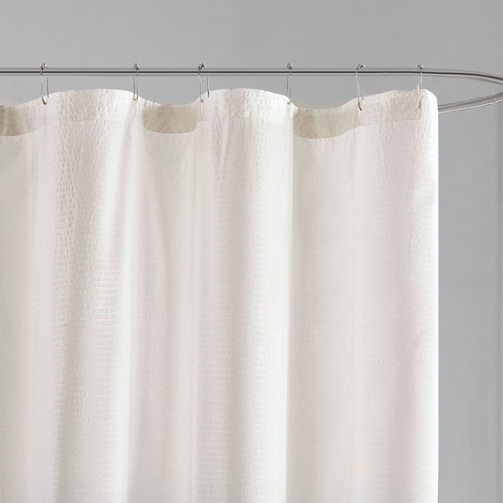 Madison Park Ara Embossed Ombre Shower Curtain, Grey, Taupe